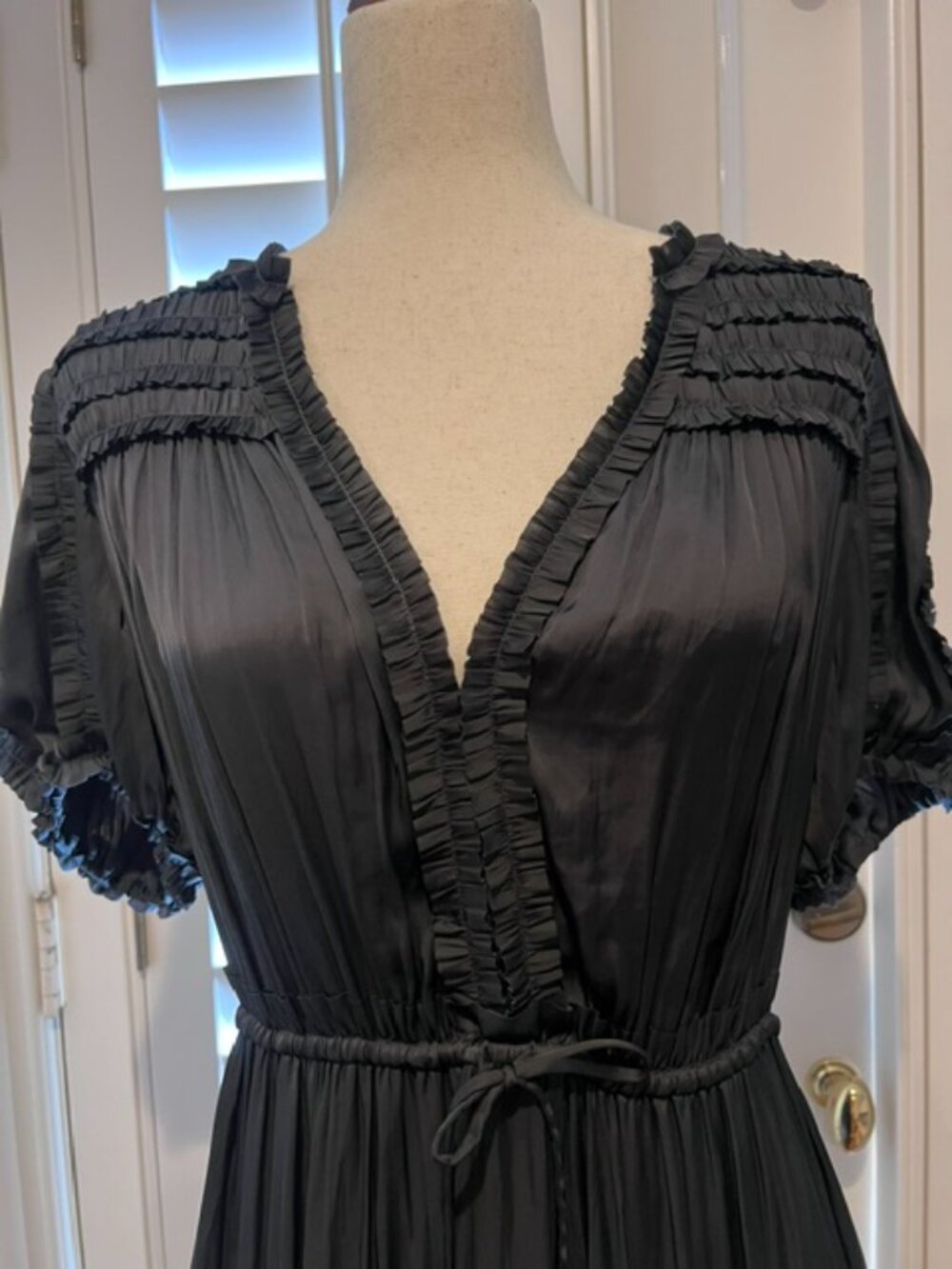 Ulla Johnson Midi dress, Black, Silk-like, Size 8 - Picture 8 of 8
